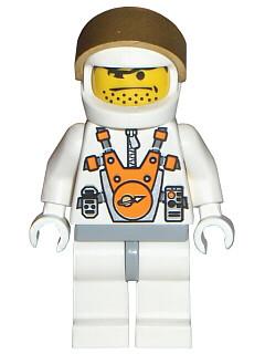 LEGO Minifigure-Mars Mission Astronaut with Helmet and Orange Sunglasses on Forehead, Stubble-Space / Mars Mission-MM007-Creative Brick Builders